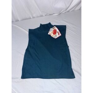Vintage Turtleneck Womens One Size Blue Teal Layering Dickey Faux Layer